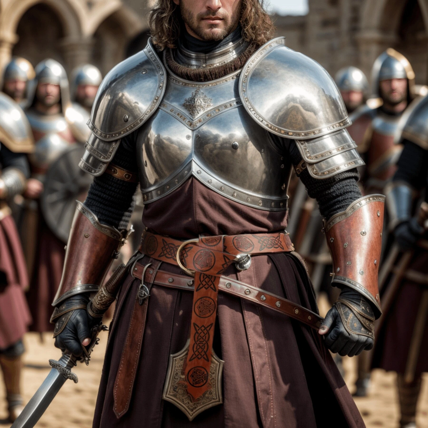 Halloween Viking Leather Belt Ren Faire Belt Medieval Mens Belt Wide PU