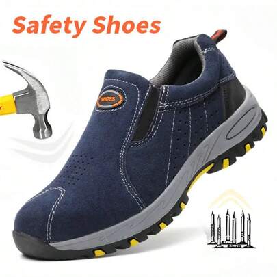 An toàn Làm việc Giày ống Chống đập phá Chống đâm xuyên Hàn Công nghiệp Thép Sau đó Nam Mặc vào