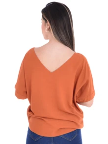 Women Blouses - Màu Cam cháy - Xem 3