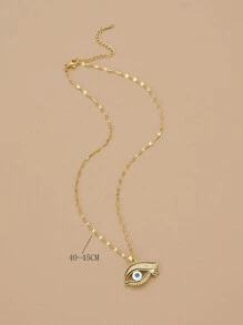 1pc Luxurious Rhinestone Evil Eye Stainless Steel Women Fashion Jewelry Necklace