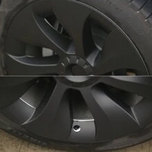 4PCS Wheel Covers For 2020-2023 Tesla Y 19-Inch ABS Hubcap Rim Protectors Whirlwind-Shaped Wheel Trim Covers By IKON MOTORSPORTS. - Cyclone Style - Matte Black - View 7
