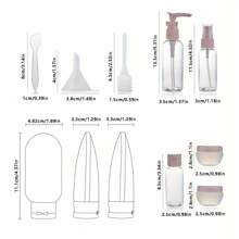 1set Travel Size Toiletry Bottle Set, Plastic Bottle Packing Set, 80ml Lotion/ Shower Gel Bottle, Portable Bathing Set Camping