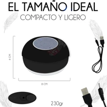 Bocina bluetooth para baño - Negro - Ver 3
