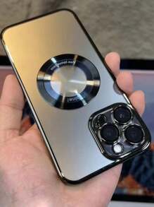 Giá đỡ điện thoại 1 chiếc Ốp lưng điện thoại hấp thụ từ tính mạ điện có kính lúp tương thích với iPhone Chống nước Chống sốc Chống rơi Chống trầy xước - màu đen - Xem 4