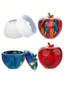 1 Khuôn silicon hình quả táo Giáng sinh có nắp, Khuôn hộp đựng bằng nhựa, Khuôn silicon đựng nến hình quả táo đúc bằng nhựa để đúc bằng nhựa Epoxy, Hộp đựng trang sức, Hộp đựng kẹo, Đồ trang trí nhà cửa, Quà tặng Giáng sinh - trắng - Xem 13