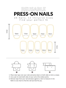 24pcs Gradient Pink & Nude Short False Nails For Ballet Style Teen Girls +1pc Jelly Glue + 1pc Nail File Press On Nails Nail Supplies - Multicolor - View 8