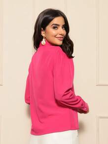 Women Blouses - 玫紅色 - 查看 2