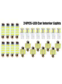 多功能汽車led燈組合套裝,t10寬指示燈、雙點閱讀燈、車牌燈、室內照明,20/24/28/42/48入套裝