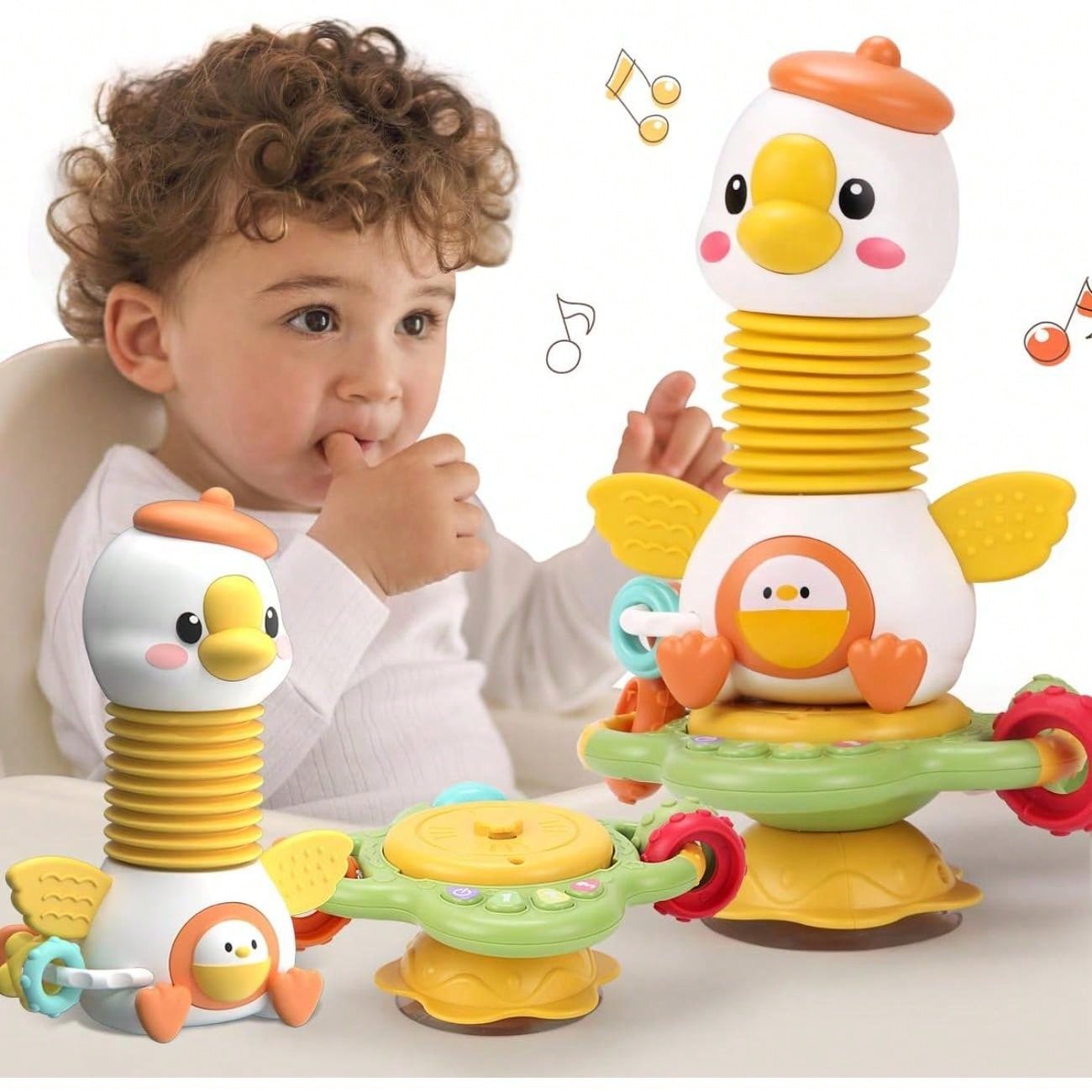 Musical Toys For Babies 1 Year And Up, Montessori Toys High Chair Toys Suction Cups For Babies 6