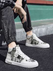 Męski Modny Codzienny Pasuje do wszystkiego Buty Sportowe Buty sportowe - Czarne i Białe - Zobacz 3