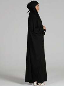 1pc Style Large Size Hijab Scarf For , Prayer, Hajj - Black - View 6