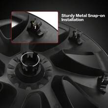 4PCS Wheel Covers For 2020-2023 Tesla Y 19-Inch ABS Hubcap Rim Protectors Whirlwind-Shaped Wheel Trim Covers By IKON MOTORSPORTS. - Cyclone Style - Matte Black - View 4