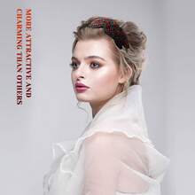 2入組波西米亞風格珠子和鑽石手工頭帶，適用於化妝派對、舞會、復古髮飾 - 彩色 - 查看 4