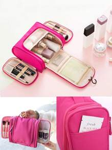 Geantă de toaletă, geantă de machiaj, geantă de călătorie impermeabilă pentru femei, geantă de depozitare de mare capacitate, geantă cosmetică cu imprimeu floral roz, cârlig, geantă de toaletă, geantă de mână, genți de toaletă, esențiale de călătorie de vară, pentru vacanță la plajă, rechizite școlare, esențiale pentru cămin, înapoi la școală, rechizite școlare
