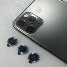 3 CÁI 2 CÁI Kim loại Bảo vệ ống kính máy ảnh đơn Tương thích với IPhone 11 12mini 11Promax 13 14 15Pro Max 14Plus 13Pro 15Pro 14Pro I15 Phụ kiện nắp ống kính thủy tinh - Màu xanh lam - Xem 1