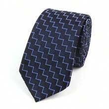 1 pieza Corbata delgada formal de negocios para hombres a cuadros y rayas de 6 cm, adecuada para el trabajo, uso diario, bodas y fiestas
