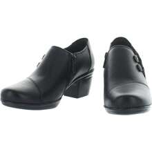 Clarks Emslie Warren Womens Leather Button Shooties - Black - View 3