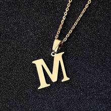 1條經典男士26個鍍金英文字母韓國版簡約項鍊 - 26個字母[金色] - 查看 13