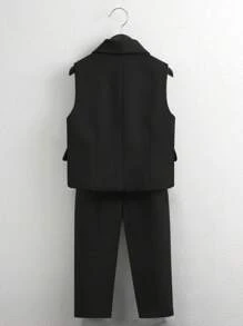 3pcs/Set Young Boy Vest, Pants, Bow Tie Suit, For Birthday, Christmas, Weddings