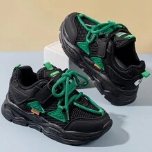 1 Par De Tênis De Corrida Respiráveis Para Crianças Com Sola Leve E Resistente, Tênis Esportivos Casuais Para Meninos E Meninas, Outono