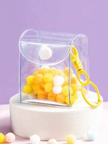 1入迷你流行可愛收納袋pvc透明掛式展示袋,適用於娃娃、鑰匙扣等（不包括娃娃） - 無色 - 查看 7