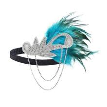 1條孔雀羽毛頭帶,適用於化裝舞會、嘉年華和舞蹈派對 - 彩色 - 查看 19