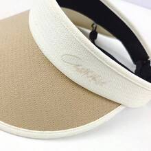 女款戶外寬邊遮陽帽,帶有防uv功能,非常適合夏季活動,如海灘、騎行和旅行 - 卡其色 - 查看 3