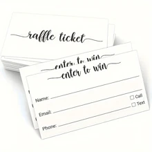 50pcs 3.5 X 2 Inch Entry Form Cards, Raffle Tickets - For Contests, Writing Cards - White - View 1