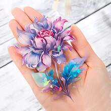 5pcs Dreamy Flower Pet Stickers, Shell Like Effect Scrapbooking Material, 5 Sheets - Multicolor - View 6