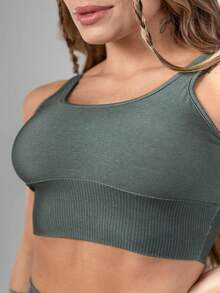 Women Sports Bras - 軍綠色 - 查看 7