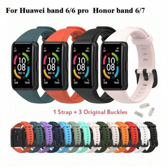 Correa deportiva de repuesto compatible con Huawei Band 6/6Pro, reloj inteligente, pulsera de silicona suave para Honor Band 6 Band 7