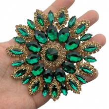 1pc  Fashion Hardware Burnt Wedding Diamond Inlaid Round Flower DIY Clothing Accessories For  Box Bag - Green - View 4