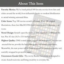 100 Movies Scratch Off Poster - Top Films Of All Time Bucket List (16.5" X 23.4") - 100 Movies - View 4