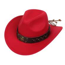 1pc Bull Head Western Cowboy Knitted Hat Gunslinger Felt Cowgirl Unisex Cap With Drooping Brim, Jazz Hat, Horse Riding Hat, Outdoor Camping Warm Gift Hat, Personalized Jazz Hat,  Knitted Hat, Retro Hat, British Style Performing Dance Matching Prop, Adult Texan Cowgirl Hat Fancy Dress Party Accessory Country Western Rancher Jazz Panama Hats Godfather Cap