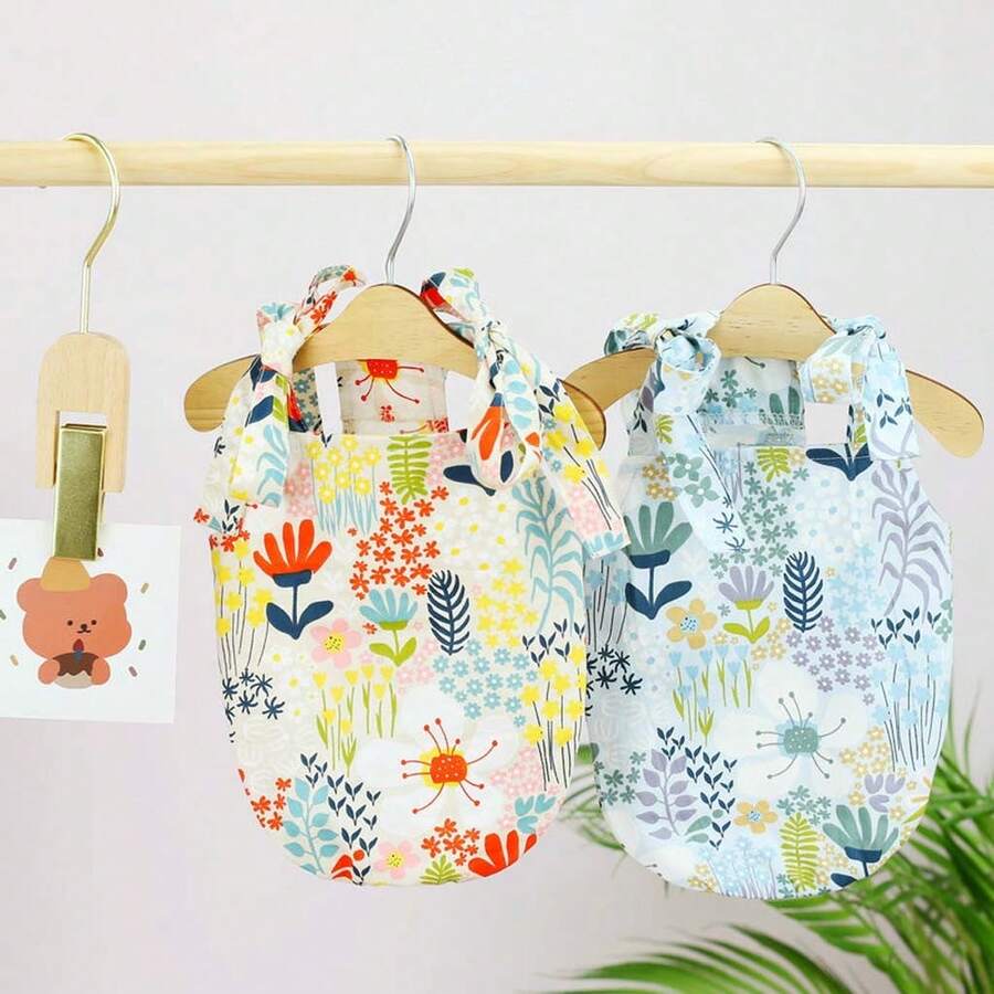 1pc Pet Dog Clothes For Spring & Summer, Doggy Beach Dress, Teddy Small & Medium Dog Apparel - Dark Green - View 1