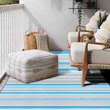 Outdoor Patio Rug Waterproof Camping - Outdoor Area Rugs Carpet Waterproof, Outdoor Plastic Straw Rug For Patios Clearance, Outdoor Rugs For Camping, Porch, Deck, Balcony, Backyard, Blue - Blue+White+Grey - View 5