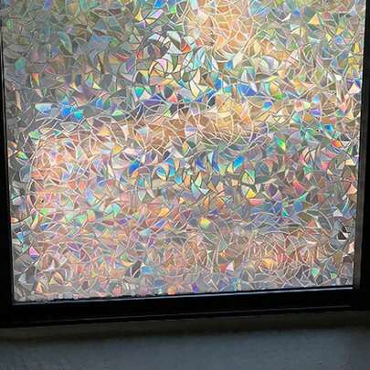 1 Cuộn Phim Bảo Vệ Riêng Tư Cửa Sổ, Miếng Dán Cửa Sổ Cầu Vồng, Vinyl Trang Trí Cửa Sổ 3D, Decal Kính Màu Cửa Sổ, Miếng Dán Cửa Sổ Tĩnh Điện, Phim Cửa Sổ Không Dính Cho Văn Phòng Tại Nhà