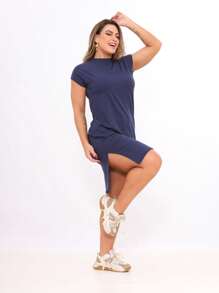 Women Dresses - Navy Blue - View 3