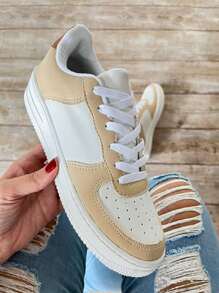 Women Wedge Sneakers - Màu be - Xem 5