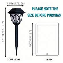 2入組太陽能草坪燈,戶外家庭、院子、草坪和花園的防水裝飾燈 - 黑色 - 查看 10