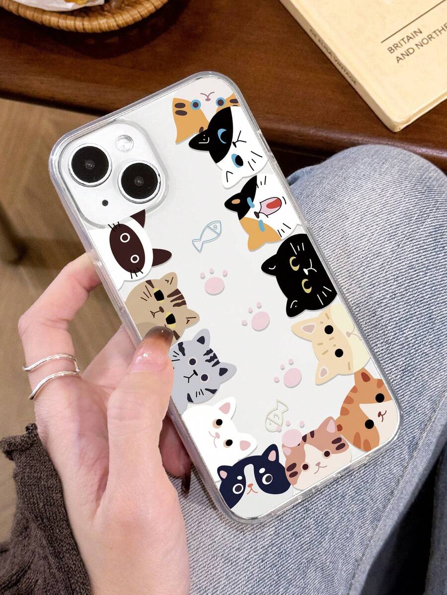 1 件透明貓咪圖案 Iphone 保護殼 - 彩色 - 查看 1