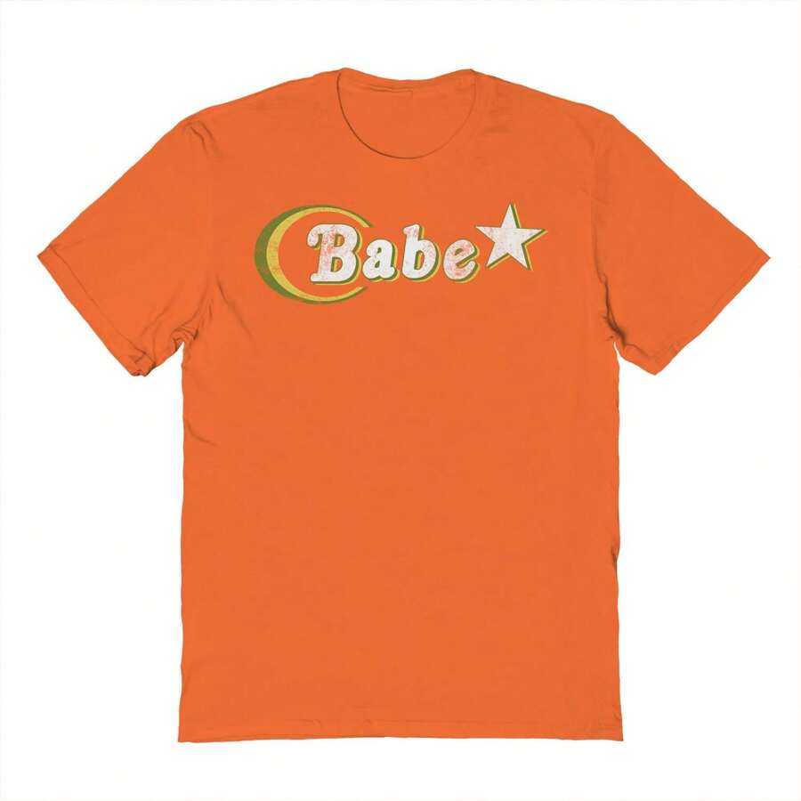 Nearly There Babe Star Graphic Unisex Cotton Short-Sleeve T-Shirt - trái cam - Xem 1