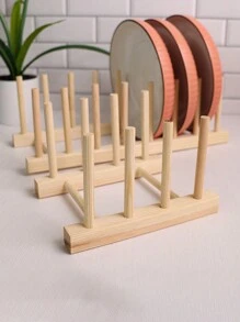 1入組木頭餐具收納架 - 卡其色 - 查看 9