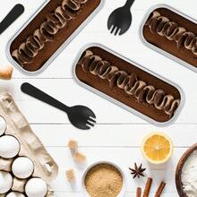 150Pcs Mini Loaf Pans With Lids And Spoons 200ml Non-Stick Aluminum Foil Loaf Pans Reusable Square Foil Bread Container Heat-Resistant Narrow Cake Baking Pans For Home Kitchen