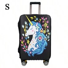 印花行李箱套厚款旅行行李箱塵套,彈性,可拉式保護套 - 紫紅色 - 查看 8