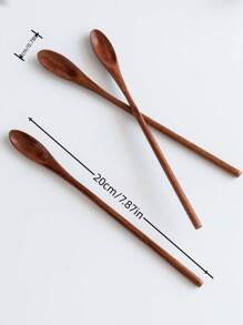 Reusable Wooden Stirring Spoon/Coffee Spoon, Long Handle Wooden Spoon Suitable For Milk And Honey, Easy To Clean Back To School