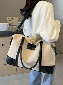 Fashionable Color Block Style Travel Bag With Large Capacity, Can Be Carried By Hand, Shoulder Or Cross-Body, Suitable For Short-Term Travel, Vacation, Gym And Other Occasions Back To School School Bag Travel Essentials Travel Organizer For Beach Summer Vacation For Suitcase Overnight Bag Gym Bag Duffle Bag Weekend Bag Duffel Bag For Luggage Carry On Bag College Bag Luggage Bags Weekender Bag Hospital Bag Holiday Winter Back To School Supplies