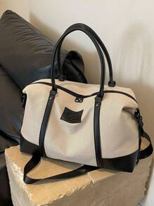 Fashionable Color Block Style Travel Bag With Large Capacity, Can Be Carried By Hand, Shoulder Or Cross-Body, Suitable For Short-Term Travel, Vacation, Gym And Other Occasions Back To School School Bag Travel Essentials Travel Organizer For Beach Summer Vacation For Suitcase Overnight Bag Gym Bag Duffle Bag Weekend Bag Duffel Bag For Luggage Carry On Bag College Bag Luggage Bags Weekender Bag Hospital Bag Holiday Winter Back To School Supplies