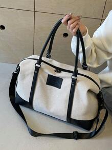 Fashionable Color Block Style Travel Bag With Large Capacity, Can Be Carried By Hand, Shoulder Or Cross-Body, Suitable For Short-Term Travel, Vacation, Gym And Other Occasions Back To School School Bag Travel Essentials Travel Organizer For Beach Summer Vacation For Suitcase Overnight Bag Gym Bag Duffle Bag Weekend Bag Duffel Bag For Luggage Carry On Bag College Bag Luggage Bags Weekender Bag Hospital Bag Holiday Winter Back To School Supplies