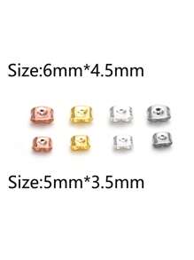 200入不鏽鋼金鍍耳塞蝴蝶形耳環後扣,玫瑰金銀耳塞止動器 - 銠色 - 查看 7